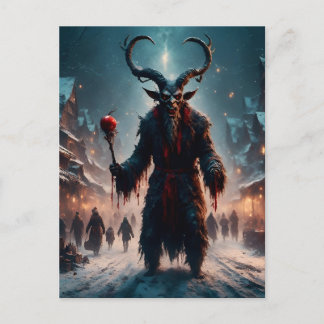 Scary Krampus Christmas Horror Postcard