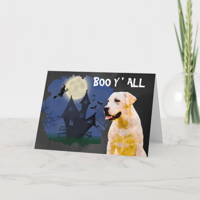 Scary Labrador Halloween Card (Front)