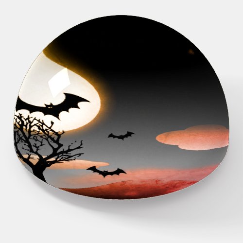 scary landscape for Halloween Paperweight