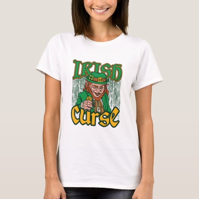 Scary Leprechaun Irish Curse St Patricks Day T-Shirt (Front)