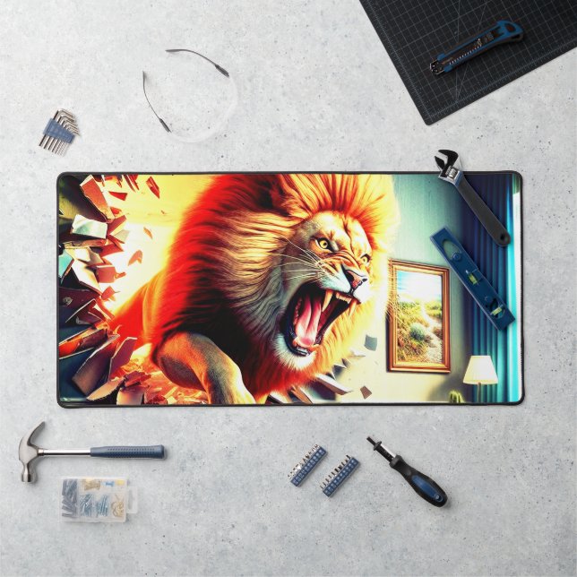 Scary Lion Desk Mat (Workstation)