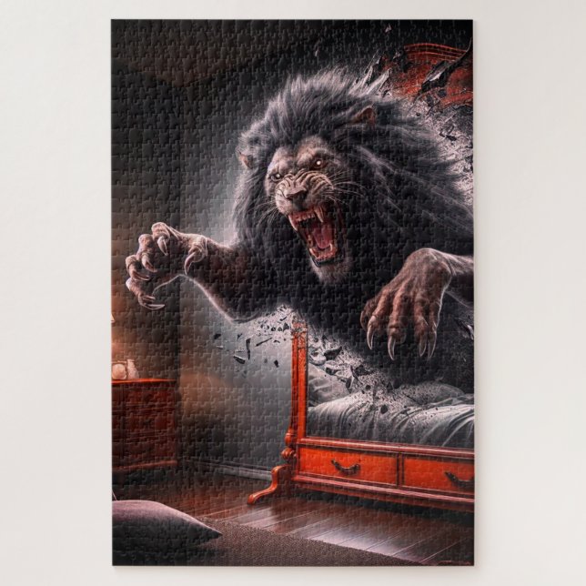 Scary Lion Jigsaw Puzzle (Vertical)