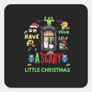 Scary Little Christmas Horror Holiday Design  Square Sticker