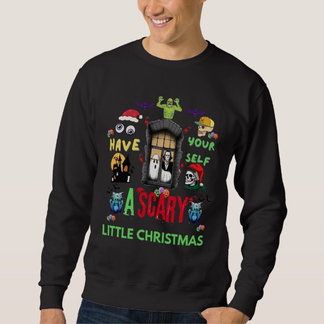 Scary Little Christmas Horror Holiday Design   Sweatshirt (Front)