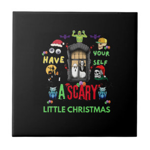 Scary Little Christmas Horror Holiday Design T-Sh Ceramic Tile