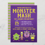 Scary Little Monster Birthday Party Invitation<br><div class="desc">If you need custom colors or assistance in creating your design,  feel free to contact us at trendyprints.co@gmail.com. We look forward to working with you!</div>