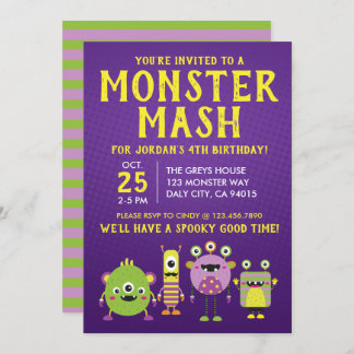 Scary Little Monster Birthday Party Invitation
