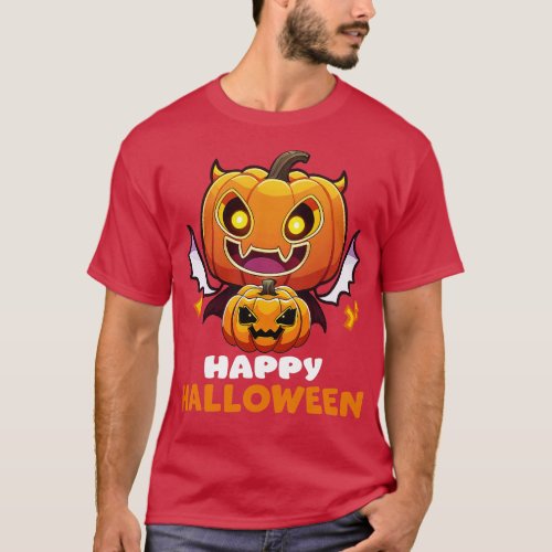 Scary little Pumpkin Monster Happy Halloween Gift T_Shirt
