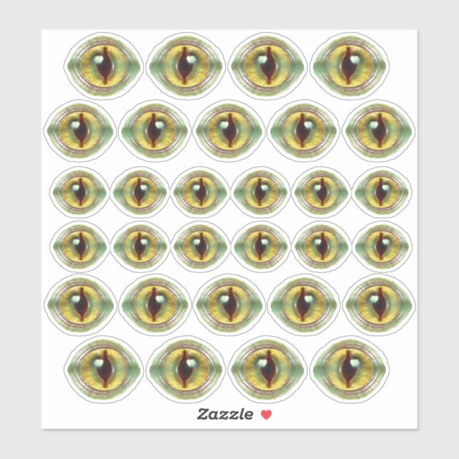 Scary Lizard Alien Dragon Dinosaur Monster Eyes Sticker (Sheet)