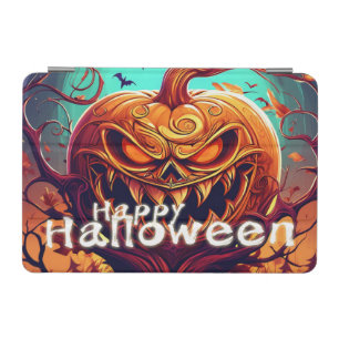 Scary Looking Orange Pumpkin with Face, Halloween iPad Mini Cover