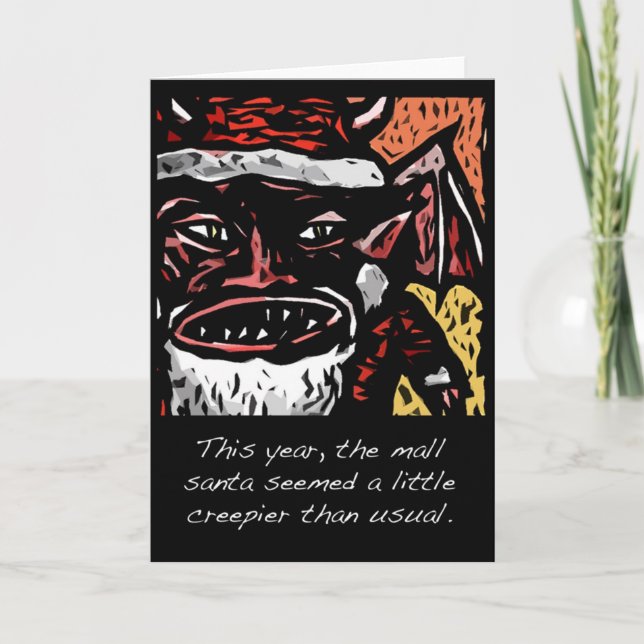 Scary Mall Santa Christmas Card (Front)