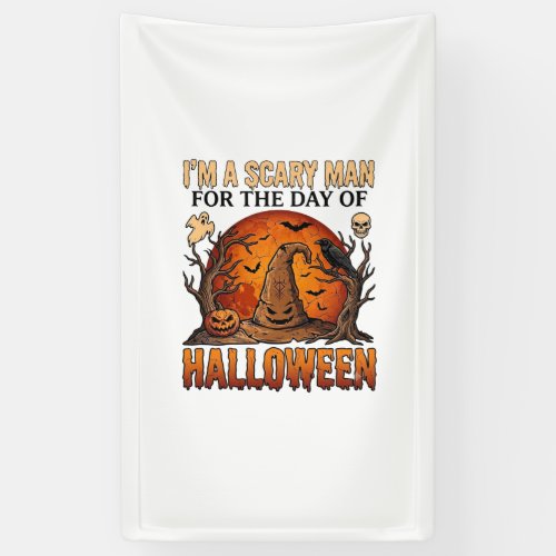Scary Man Halloween Witch Hat Blood Moon Pumpkin_1 Banner