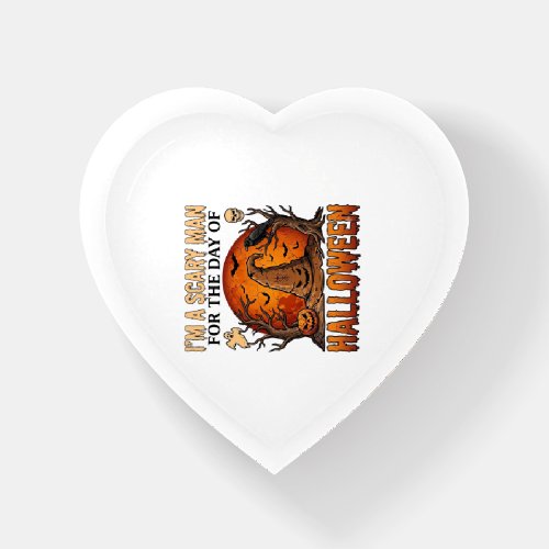 Scary Man Halloween Witch Hat Blood Moon Pumpkin_1 Paperweight