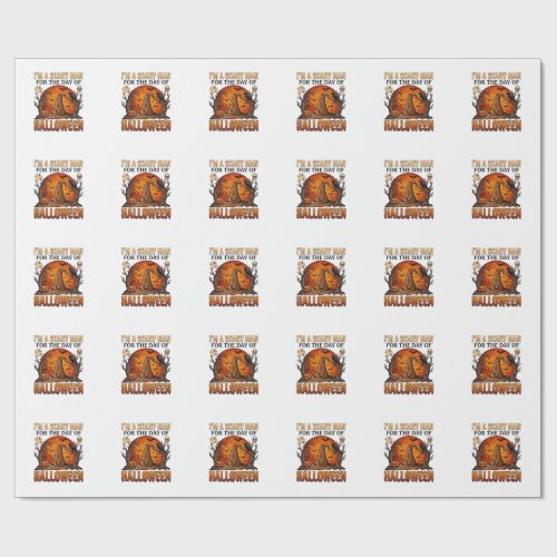 Scary Man Halloween Witch Hat Blood Moon Pumpkin_1 Wrapping Paper