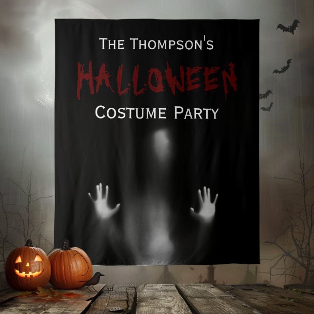 Scary Modern Bloody Halloween Party Black Backdrop (Creator Uploaded)