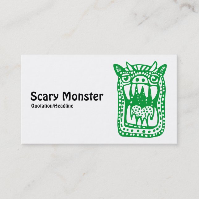Scary Monster - Green Business Card (Front)