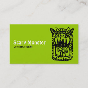 Scary Monster - Green Front, Gray Back Business Card