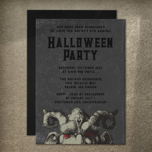 Scary Monster Halloween Party  Invitation