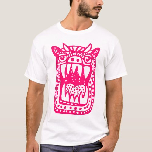 Scary Monster _ Neon Red T_Shirt