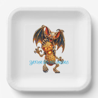 Scary Monster Peanut 9" Square Paper Plates
