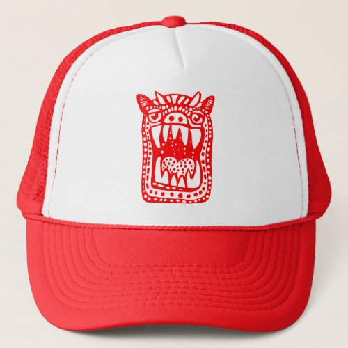Scary Monster _ Red Trucker Hat