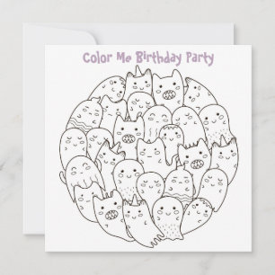 *~* Scary Monsters Customizable COLOR ME Birthday Invitation