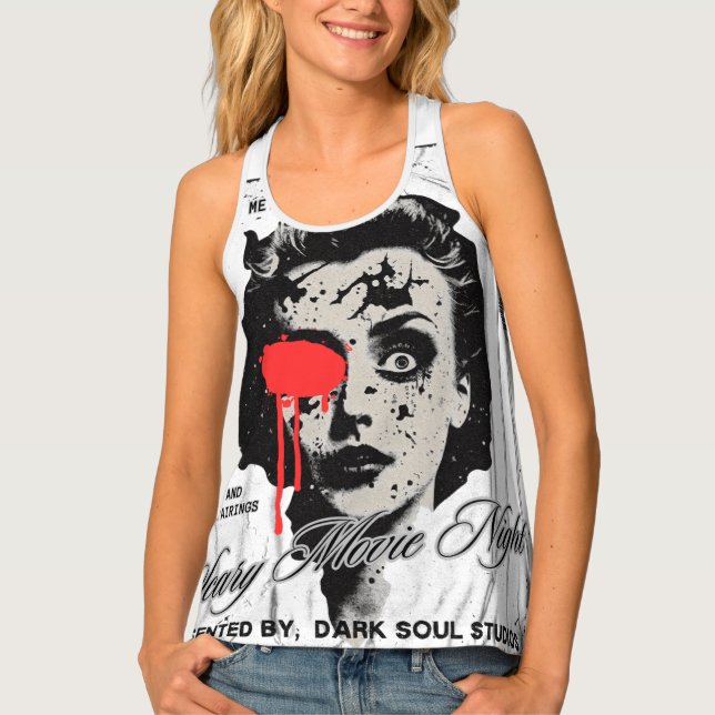 Scary Movie Night Graphic Gothic T Shirt (Front)