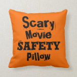 Scary Movie Safety Grade A Cotton Pillow 16x16<br><div class="desc">Makes a perfect gift for the person who gets scared during a movie,  a great addition to a movie or living room. Other colors and styles available in my store.</div>