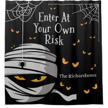 Scary Mummy  Door Mat Shower Curtain by Letsrendevoo at Zazzle