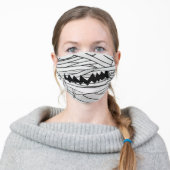 SCARY MUMMY HALLOWEEN ADULT CLOTH FACE MASK (Worn)