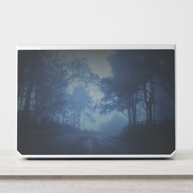 Scary Mysterious Halloween road HP Laptop Skin (Front)