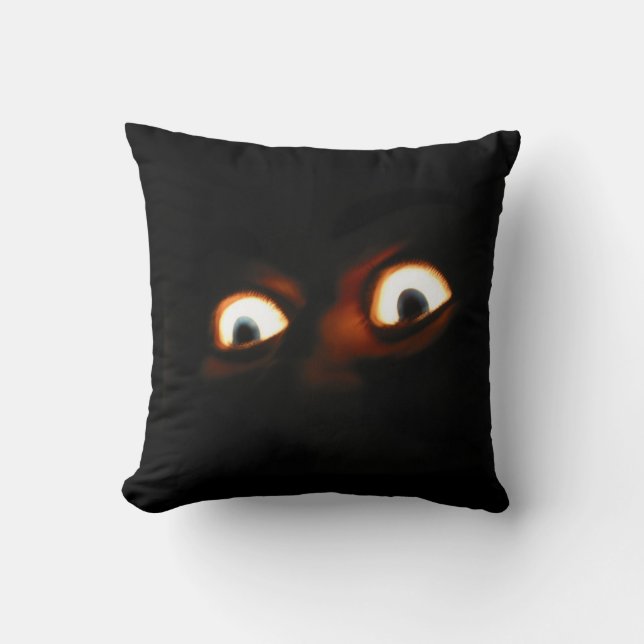 scary night eyes throw pillow (Front)