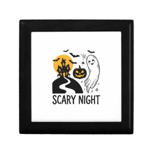 Scary Night Halloween Haunted House Ghost Design_1 Gift Box