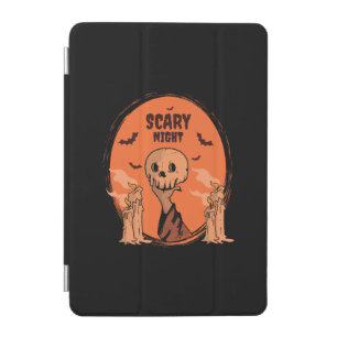 Scary Night Halloween Skull & Bat Design iPad Mini Cover
