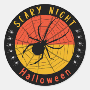 Scary Night Halloween Spider Sticker