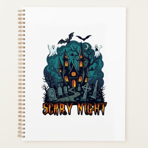 Scary Night Haunted House Ghosts Cemetery Planner