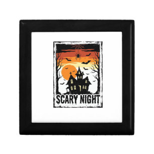 Scary Night Haunted House Vintage Halloween Shirt_ Gift Box