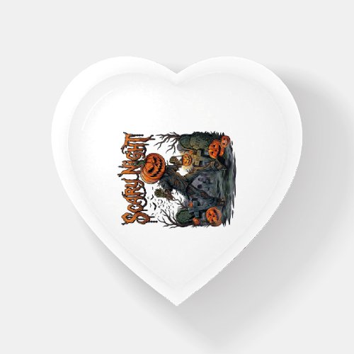 Scary Night Pumpkin Head Monster Lantern Graveyard Paperweight