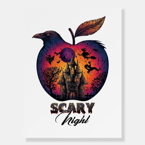Scary Night Raven Apple Spooky Haunted Castle Hall Foam Board