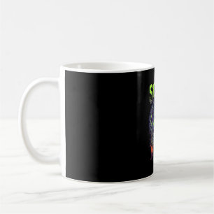 Scary Night Witches Bat Cave Neon Vortex Skeletons Coffee Mug