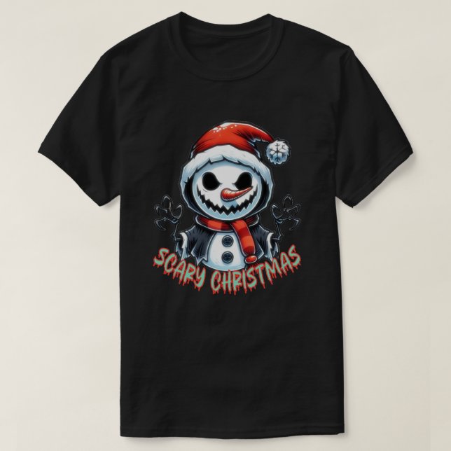 scary noel,scary  snowman T-Shirt (Design Front)