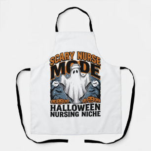 Scary Nurse Costume Halloween Ghost Nursing Shirt_ Apron