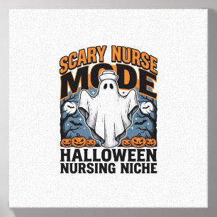 Scary Nurse Costume Halloween Ghost Nursing Shirt_ Canvas Photo Tile