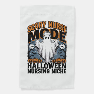 Scary Nurse Costume Halloween Ghost Nursing Shirt_ Garden Flag