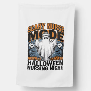 Scary Nurse Costume Halloween Ghost Nursing Shirt_ House Flag