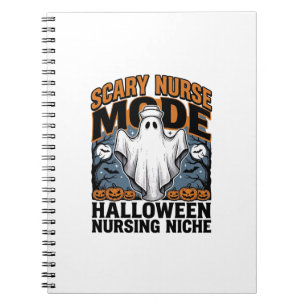 Scary Nurse Costume Halloween Ghost Nursing Shirt_ Notebook