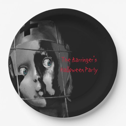 Scary Nurse Doll Mask Halloween Party Paper Plates