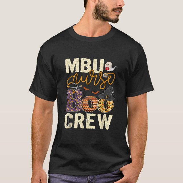 Scary Nurse Halloween Ghost Spider MBU Nurse Boo C T-Shirt (Front)