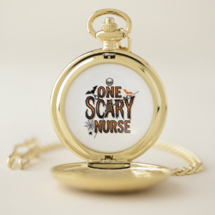 Scary Nurse Halloween Vintage Engraving Shirt Desi Pocket Watch