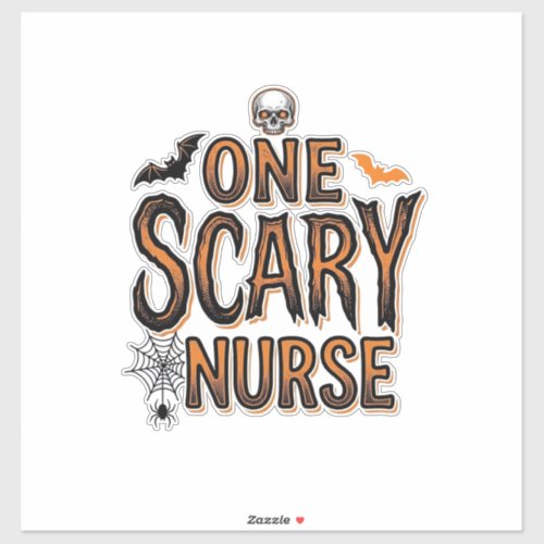 Scary Nurse Halloween Vintage Engraving Shirt Desi Sticker